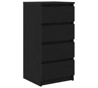 vidaXL Buffet chêne Noir 37,5x35x76 cm Bois d'ingénierie, Meuble de Rangement, Meuble de Rangement de Cuisine, Meuble de Rangement de Salon