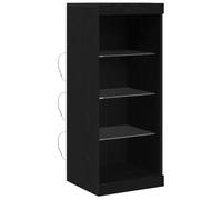 vidaXL Buffet Chêne Noir 41 x 37 x 100 cm Bois d'ingénierie, Buffet Moderne, Rangement Pratique, éclairage intégré, étagères, Bois Solide, Meuble Fonctionnel