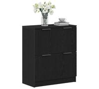 vidaXL Buffet latéral, Chêne noir, grand rangement, design moderne, 4 portes
