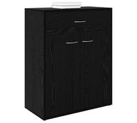 vidaXL Buffet Chêne Noir 60 x 30 x 75 cm Bois d'ingénierie | Parfait pour les intérieurs modernes, Plein de compartiments pour garder tout en ordre, Fait en bois d'ingénierie de qualité