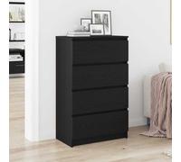 Vidaxl Buffet Chêne Noir 60x35x98,5 Cm Bois D'ingénierie Noir