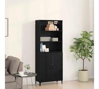 vidaXL Buffet Montage Mural 2 pcs Chêne Noir Bois d'ingénierie, Buffet rectangulaire Moderne, Rangement Salon, Meuble élégant Gain de Place, unité à Portes affleurantes