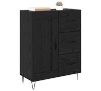 vidaXL Buffet Chêne Noir 69,5 x 34 x 90 cm Bois d’ingénierie, Buffet Contemporain, Design rectangulaire, Rangement spacieux, Pratique pour Salon, Meuble Moderne