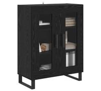 vidaXL Buffet Chêne noir 69,5 x 34 x 90 cm Bois d'ingénierie moderne, rangement compact