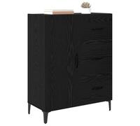 vidaXL Buffet Chêne Noir 69,5 x 34 x 90 cm Bois d'ingénierie, Buffet Rectangulaire Moderne, Rangement pour Salle À Manger, Meuble Bois Ingénierie, Décor Fonctionnel