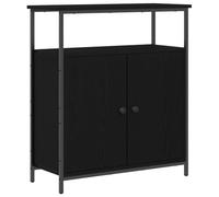 Buffet contemporain - vidaXL - Chêne noir - 2 portes - Bois massif - Fini mat