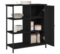 vidaXL Buffet Chêne Noir 70 x 30 x 80 cm | Des lignes simples qui dépotent, Fabriqué en chêne massif
