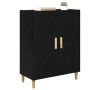 vidaXL Buffet Chêne noir 70x34x90 cm – Bois d'ingénierie, 2 portes, pieds coniques