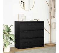 vidaXL Buffet chêne Noir 80x35x76 cm Bois d'ingénierie, Meuble de Rangement, Meuble de Rangement de Cuisine, Meuble de Rangement de Salon