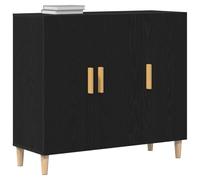 vidaXL Buffet Chêne Noir 90 x 34 x 80 cm Bois d'ingénierie | T'as plein de place pour toutes tes affaires, La finition mate donne un look super épuré et moderne,