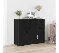 Vidaxl Buffet Chêne Noir 91x29,5x75 Cm Bois D'ingénierie