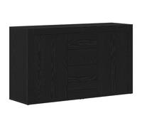 Vidaxl Buffet Chêne Noir Bois D'ingénierie 120 X 36 X 69 Cm Rangement Noir