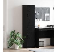 Vidaxl Buffet Chêne Noir Bois D'ingénierie Moyen Buffet Rectangulaire Noir