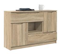 vidaXL Buffet Chêne Sonoma 100 x 30 x 65,6 Bois d'ingénierie, Salon, Rectangulaire, Design Moderne, Grande capacité de Rangement, Éclairage Lumineux, Sièges Confortables, Disposition Fonctionnelle