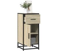vidaXL Buffet chêne Sonoma 35,5x35x76 cm Bois d'ingénierie et métal, Armoire de Rangement, Meuble d'entrée, Meuble d'appoint