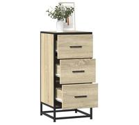 vidaXL Buffet chêne Sonoma 35,5x35x76 cm Bois d'ingénierie et métal, Meuble de Rangement, Meuble de Rangement de Cuisine, Meuble de Rangement de Salon