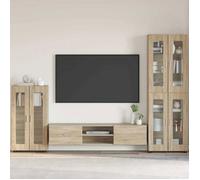 VIDAXL Buffet chêne Sonoma 55,5 x 29 x 103 cm - Buffet en bois d'ingénierie, finition mate, 3 étagères
