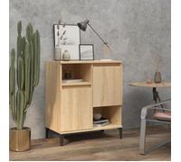 vidaXL Buffet armoire latérale 4 compartiments – Meuble de rangement industriel Chêne Sonoma