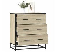 vidaXL Buffet chêne sonoma 68x35x76 cm bois d'ingénierie et métal, armoire de rangement, armoire de couloir, armoire 848970