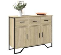 vidaXL Buffet chêne sonoma 97x32,5x74,5 cm bois d'ingénierie Ce buffet moderne, au look intemporel, est conçu pour être un excellent supplément à votre maison. Matériau durable : le bois d'ingénierie 