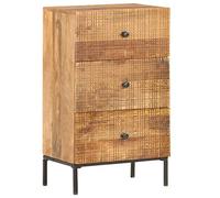 vidaXL Buffet Commode Armoire Latérale Meuble de Rangement avec 3 Tiroirs Salon Maison Intérieur 45x30x75 cm Bois de Manguier Massif