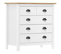 vidaXL Buffet Commode Meuble de Rangement avec 5 Tiroirs Armoire Latérale Armoire de Rangement Intérieur Blanc 79x40x80 cm 288918