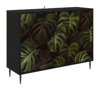 vidaXL Buffet ELBURG Chêne Noir 102 x 33 x 76 cm Bois d'ingénierie, Meuble de Rangement pour Salon, Buffet rectangulaire, mobilier Moderne, Solution spacieuse pour la Maison