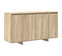 Buffet bas - vidaXL - Chêne Sonoma - 3 portes - 2 étagères - Bois d'ingénierie - Beige