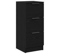 Buffet En Chêne Noir Vidaxl 30x30x70 Cm En Bois D'ingénierie Noir