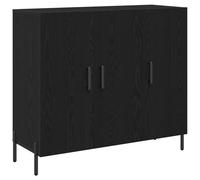 vidaXL Buffet en chêne noir 90x34x80 cm en bois d'ingénierie