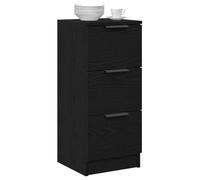 Buffet en chêne noir vidaXL 30x30x70 cm en bois d'ingénierie
