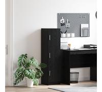 Vidaxl Buffet En Chêne Noir Chêne Noir Mdf Et Placage En Bois Moyen Noir