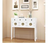 vidaXL Buffet en style chinois en bois massif Blanc