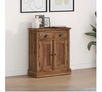 VIDAXL Buffet en teck massif style vintage 65 x 30 x 75 cm - porte et tiroir, marron