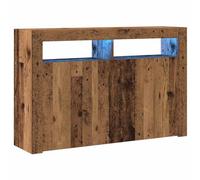vidaXL Buffet et lumières LED Vieux Bois 115,5x30x75cm Bois ingénierie, Armoire de Buffet, Armoire de Rangement, Armoire de Couloir, Placard