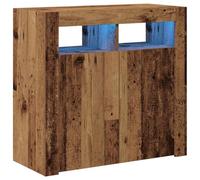 vidaXL Buffet et lumières LED Vieux Bois 80x35x75 cm Bois d'ingénierie
