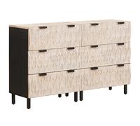 vidaXL Buffet Finition Lavage Blanc Bois de Mangue Massif, Salon, Design Moderne, Minimaliste avec des Couleurs Neutres, mobilier Chic et œuvres d'art raffinées Qui embellissent l'espace