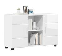 vidaXL Buffet Blanc brillant Bois d'ingénierie 88,5 x 30,5 x 55,5 cm Rangement pratique