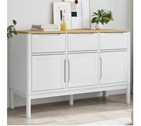 vidaXL Buffet FLORO – blanc 114×43×74 cm, bois massif de pin, meuble de rangement de cuisine
