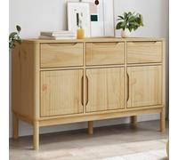 Vidaxl Buffet Floro Marron Cire 114x43x74 Cm Bois Massif De Pin Marron