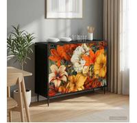 vidaXL Buffet GENNEP Chêne Noir 102 x 33 x 76 cm Bois d'ingénierie, Meuble de Rangement pour Salon, Buffet rectangulaire, mobilier Moderne, Solution spacieuse pour la Maison