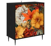 vidaXL Buffet GENNEP Chêne Noir 69 x 33 x 76 cm Bois d'ingénierie, Buffet rectangulaire Moderne, Meuble de Rangement Chic pour Salon et Salle à Manger, Solution Pratique pour la Maison