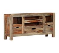 Vidaxl Buffet Gris 100 X 30 X 50 Cm Bois Massif De Sesham Marron