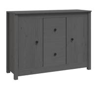 Vidaxl Buffet Gris 100x35x74 Cm Bois Massif De Pin Marron
