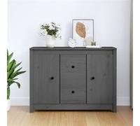 814566 vidaXL Buffet Gris 100x35x74 cm Bois massif de pin