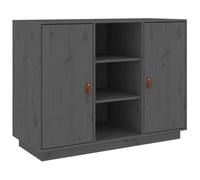 Vidaxl Buffet Gris 100x40x75 Cm Bois Massif De Pin Marron