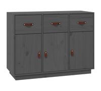 Vidaxl Buffet Gris 100x40x75 Cm Bois Massif De Pin Marron