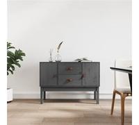 vidaXL Buffet 823526 - Bois massif de pin, Gris, 110x40x78 cm