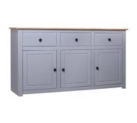 Vidaxl Buffet Gris 135x40x80 Cm Pin Solide Assortiment Panama Gris
