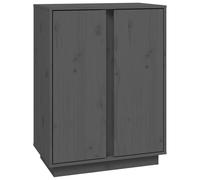 Vidaxl Buffet Gris 60x35x80 Cm Bois Massif De Pin Marron